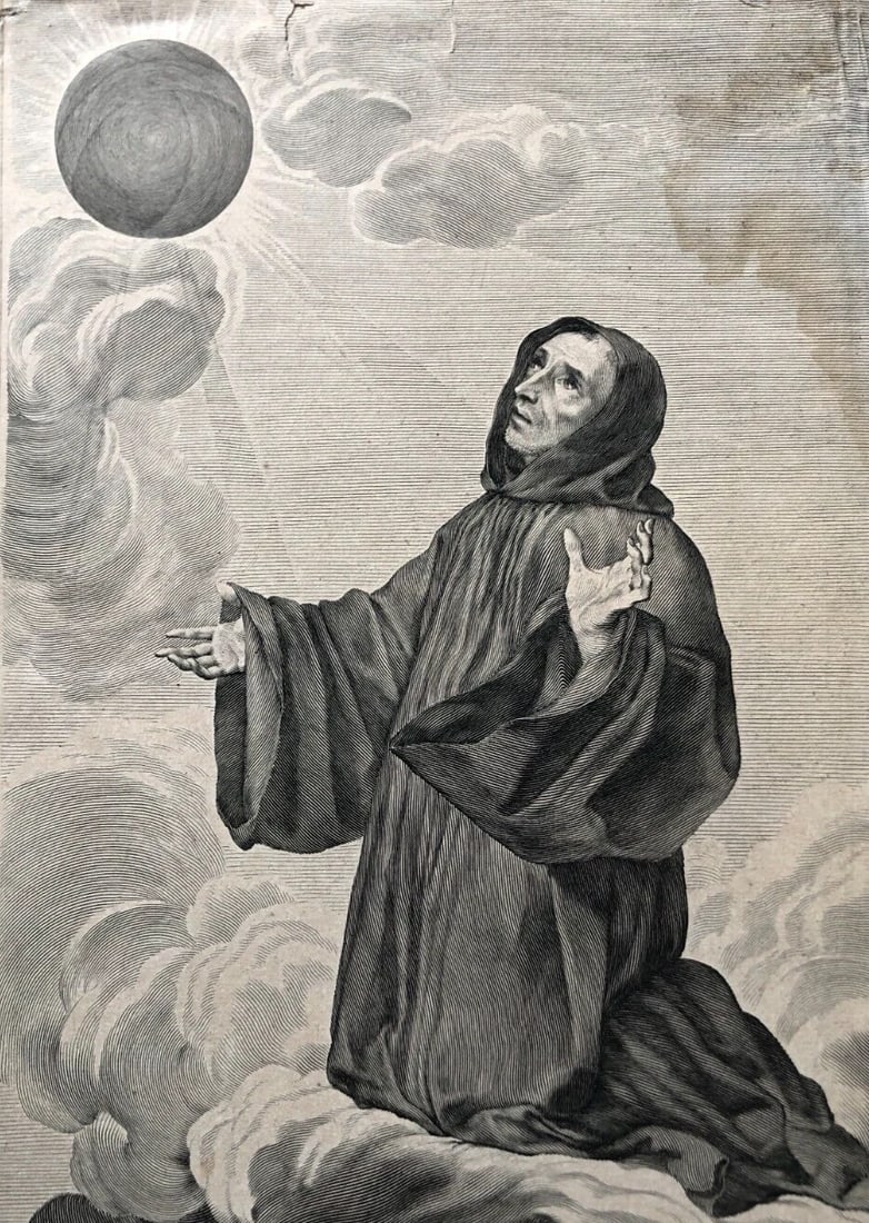 Old Vintage Etching Claude MELLAN (1598-1688) Saint Benoit: Title: Old Vintage Etching Claude MELLAN (1598-1688) Saint BenoitDescription: etching on paper 45.5 x 30 cm stains, cuts, missing parts ref: e6 Reserve: $400.00 Shipping:Domestic: Flat-rate of