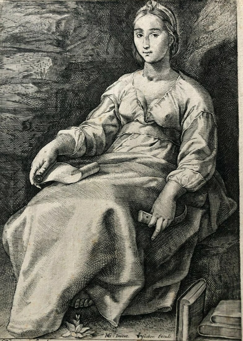 Antique Etching by Visscher Cornelius (1618-1662) MUSA – CALLIOPE: Title: Antique Etching by Visscher Cornelius (1618-1662) MUSA – CALLIOPEDescription: Engraving on paper 26.5 x 18 cm stains Reserve: $200.00 Shipping:Domestic: Flat-rate of $25.00 to