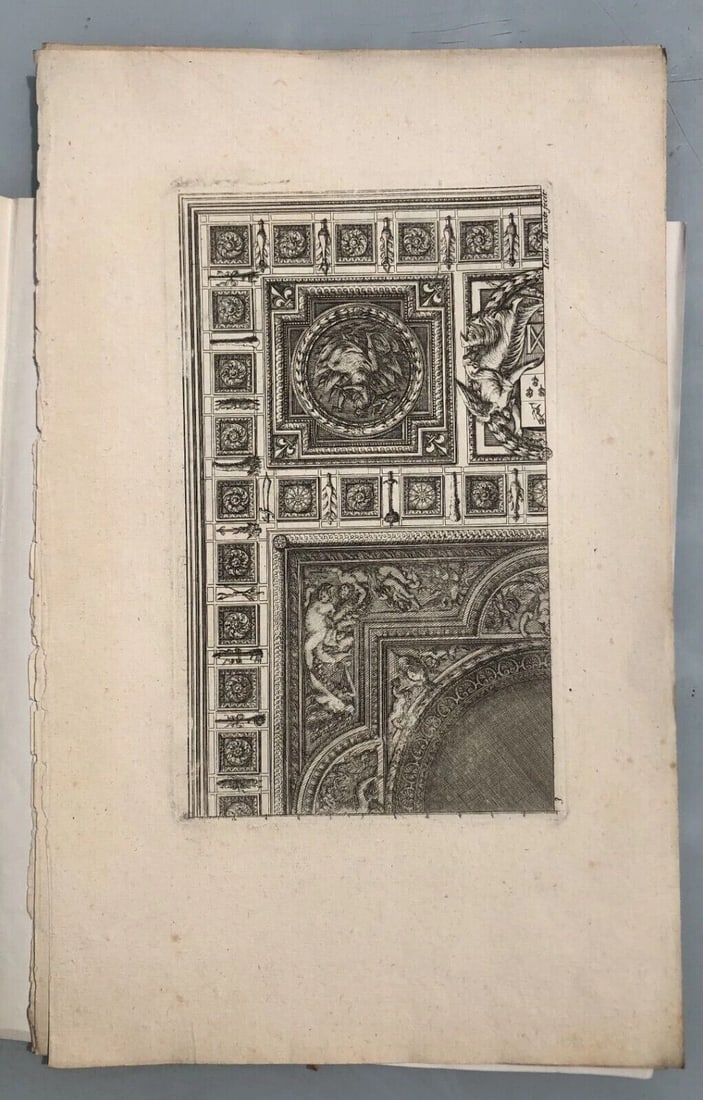 Antique Original Etching Jean MAROT Mariette Ceilings x12 Etchings - 11