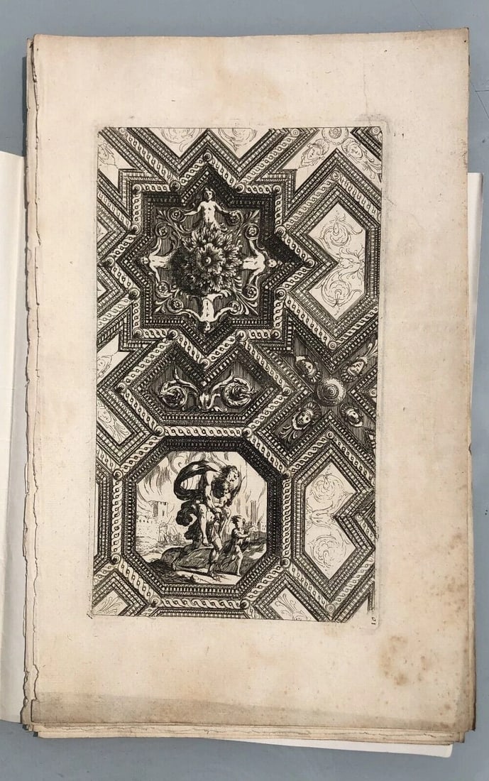 Antique Original Etching Jean MAROT Mariette Ceilings x12 Etchings - 3