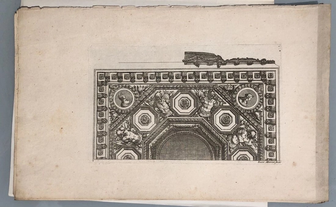 Antique Original Etching Jean MAROT Mariette Ceilings x12 Etchings - 5
