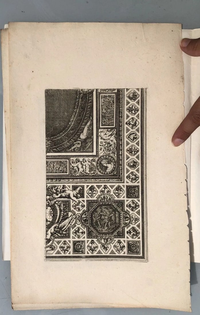 Antique Original Etching Jean MAROT Mariette Ceilings x12 Etchings - 7