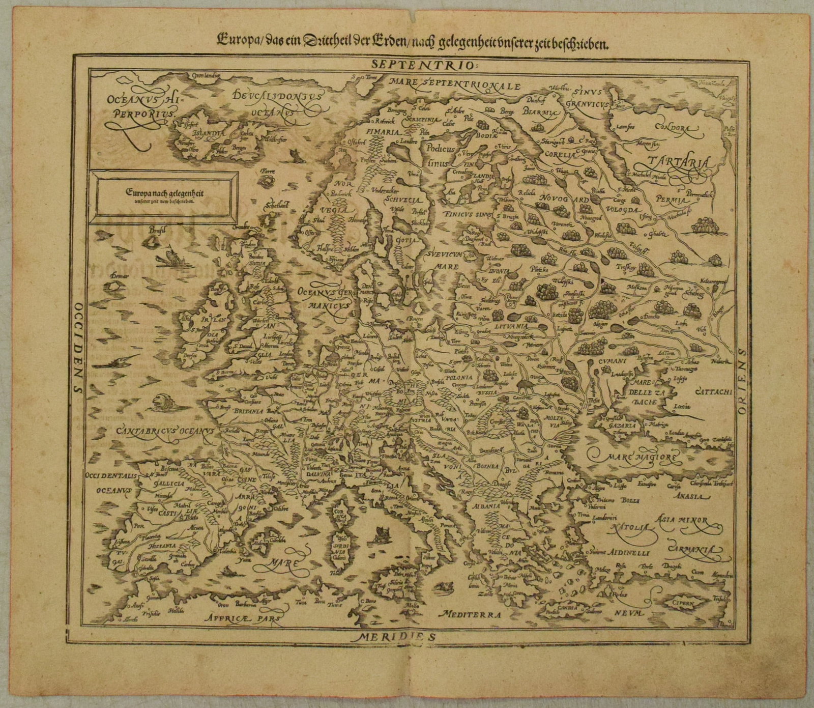 1698 Munster / Petri Map of Europe -- Europa das ein Drittheil der Erden nach gelegenheit unserer: Title:1698 Munster / Petri Map of Europe -- Europa das ein Drittheil der Erden nach gelegenheit unserer zeit beschriebenCartographer:Munste / PetriYear/Place:1598, BaselMap Dimension (in.):12.2 X