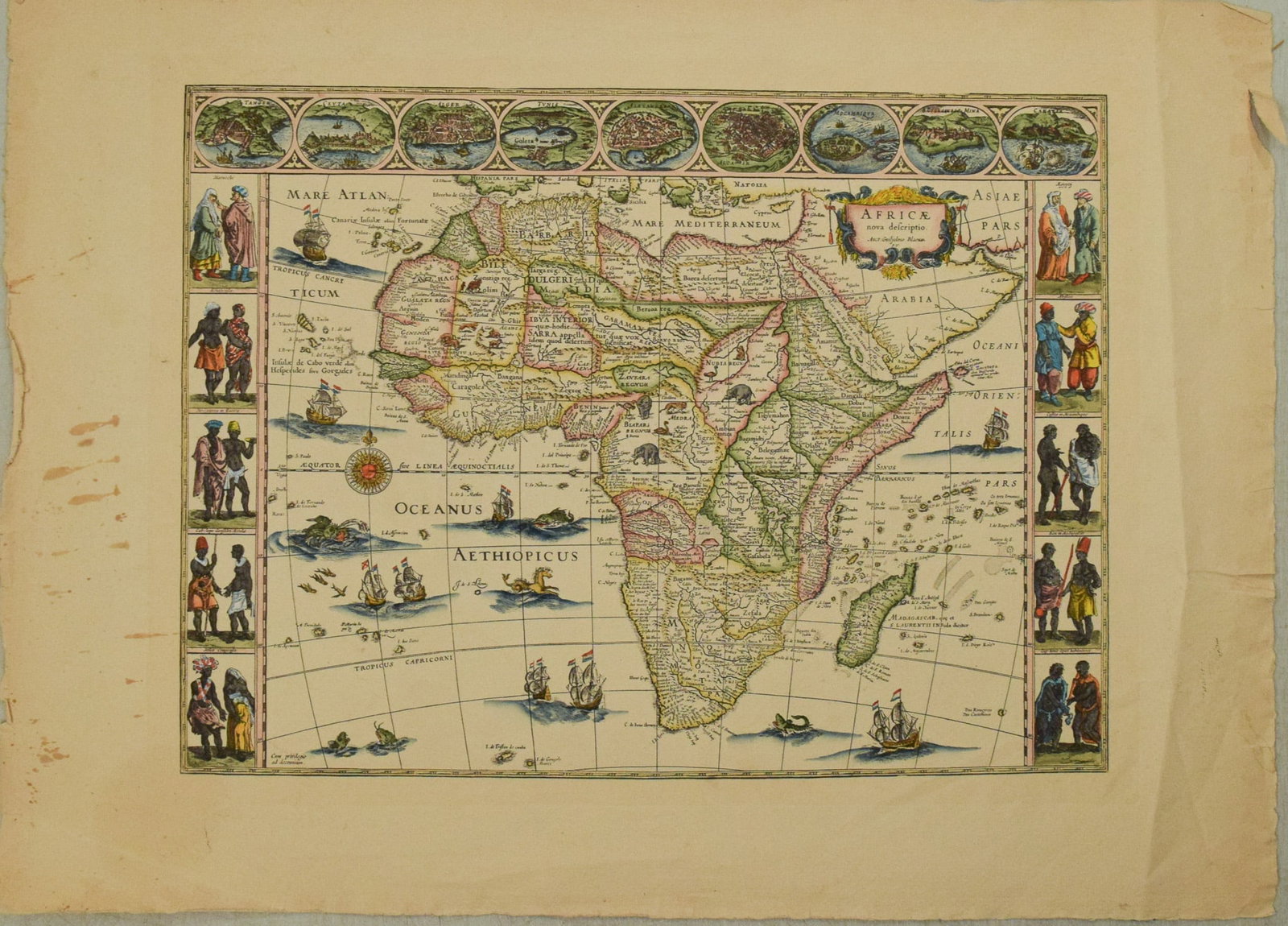 1647 /19th Century Blaeu Map of Africa -- Africae Nova Descriptio (1 of 1)