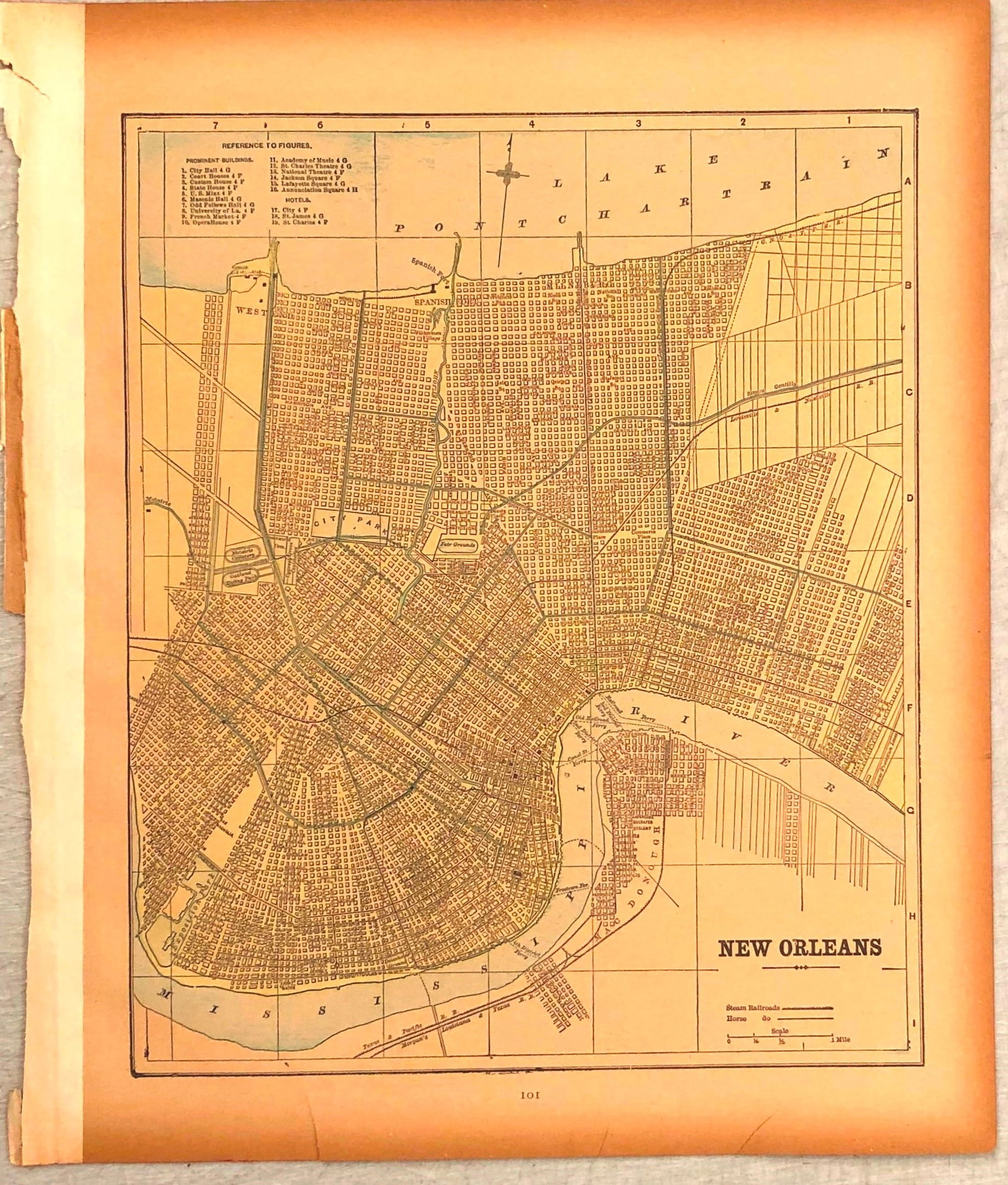 1893 Cram Map of Texas [verso] Kentucky and Tennessee [verso] New Orleans - 3
