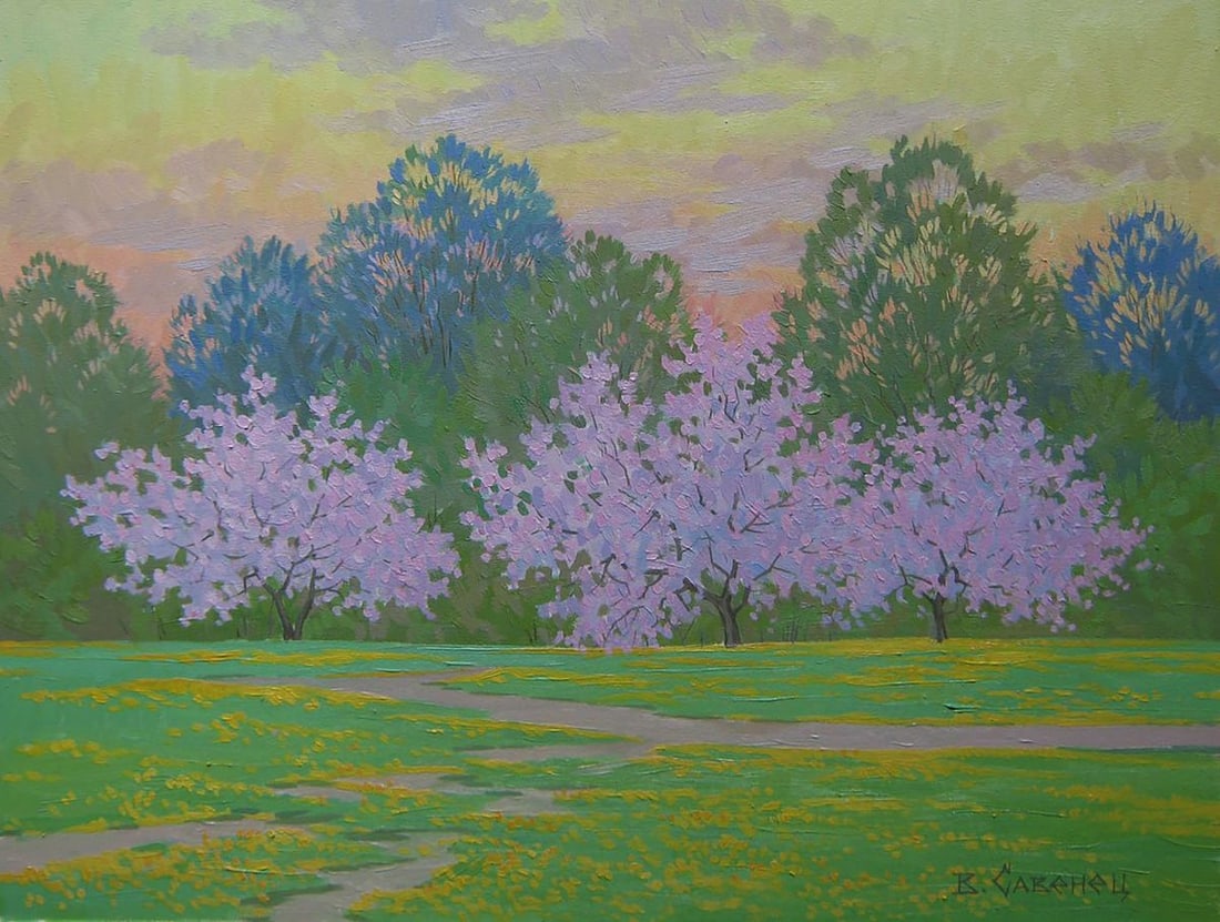 Oil painting Nature of spring Valery Savenets: Title: Oil painting Nature of spring Valery Savenets Description: NoSav 335Oil painting Nature of spring Valery Savenets is a refined landscape that demonstrates the artists exceptional command of