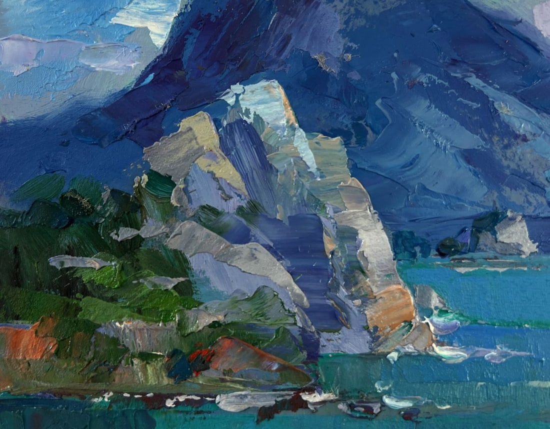 Oil painting The fusion of sea and mountains Yuriy Suprunchuk - 4
