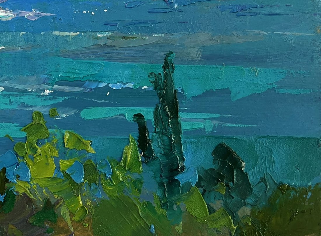 Oil painting The fusion of sea and mountains Yuriy Suprunchuk - 6