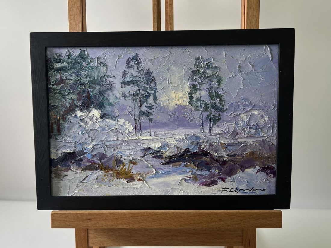 Oil painting The forest was covered with snow Boris Serdyuk (1 of 10)
