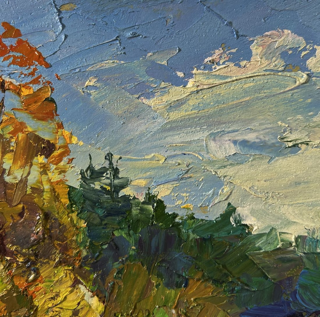 Oil painting Road through the autumn forest Boris Serdyuk - 5