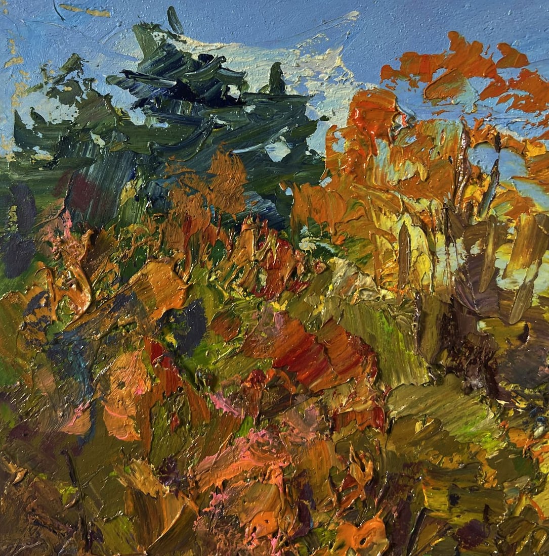 Oil painting Road through the autumn forest Boris Serdyuk - 6