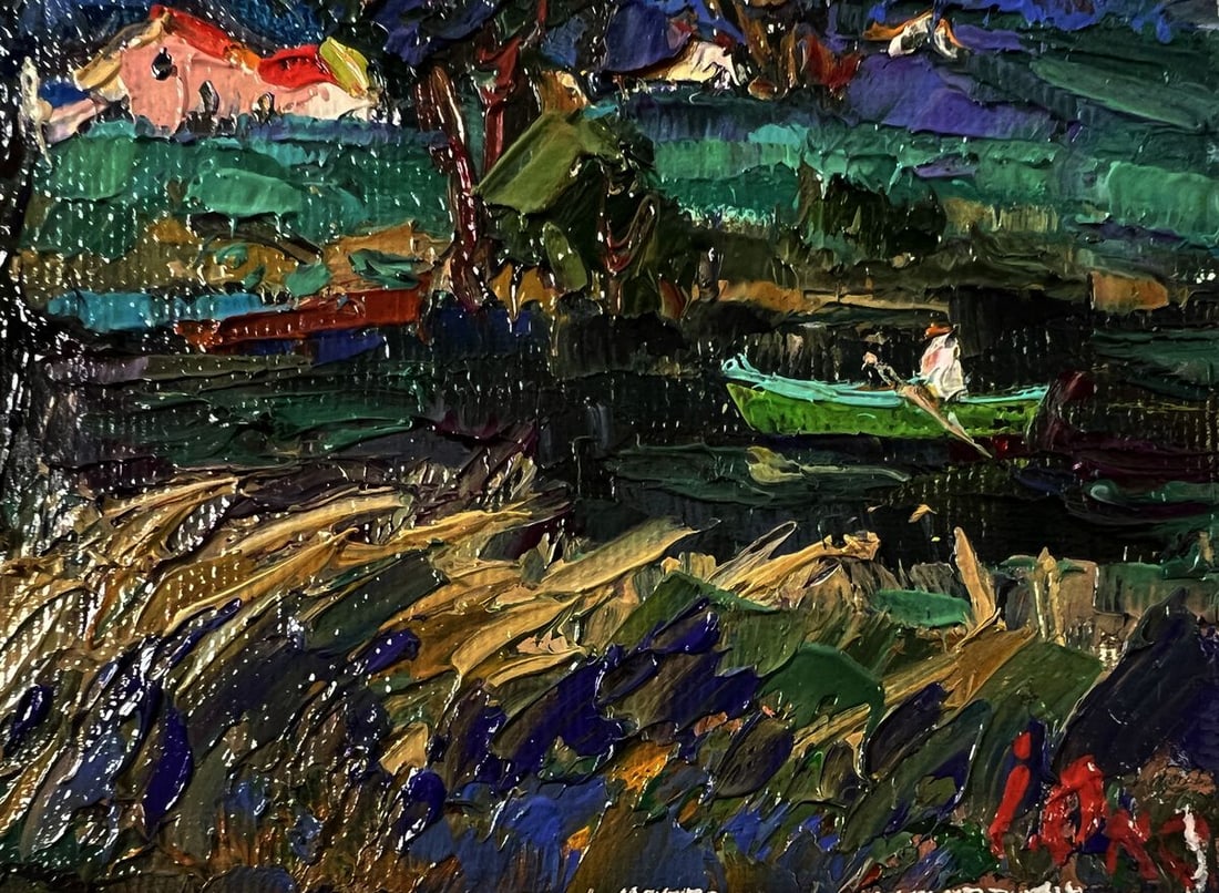 Oil painting Rain is coming to the village Oksana Ivanyuk - 5