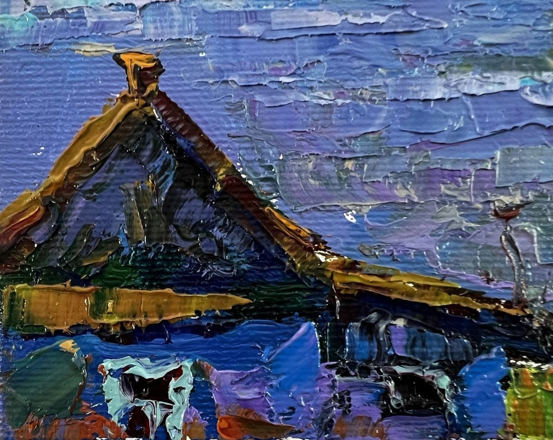 Oil painting Relaxing by the evening river Oksana Ivanyuk - 5