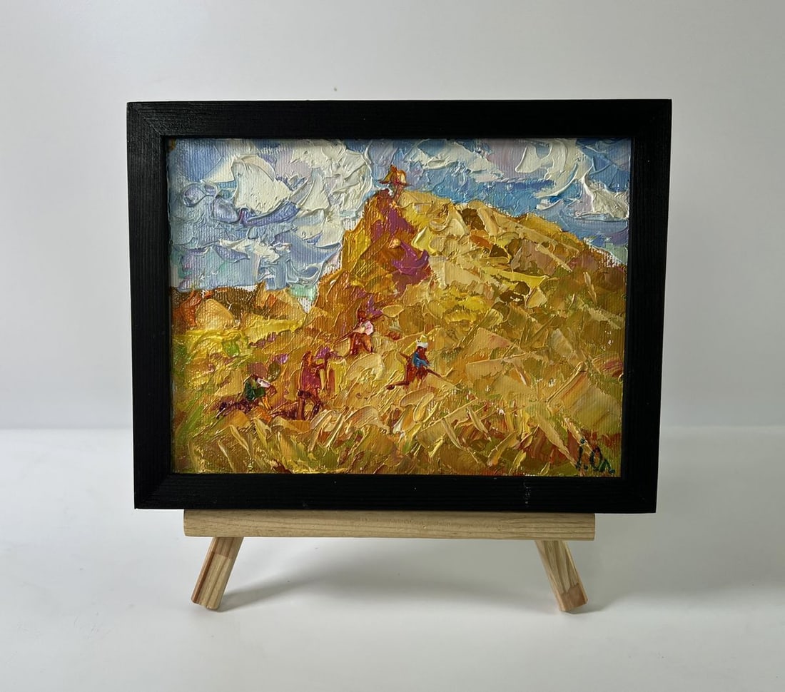 Oil painting Daytime haymaking Oleksiy Ivanyuk: Title: Oil painting Daytime haymaking Oleksiy Ivanyuk Description: NoAAA5880Oil painting Daytime haymaking Oleksiy Ivanyuk is a powerful example of expressive contemporary landscape painting,