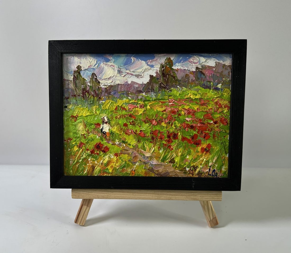 Oil painting In the poppy fields Oleksiy Ivanyuk: Title: Oil painting In the poppy fields Oleksiy Ivanyuk Description: NoAAA5900Oil painting In the poppy fields Oleksiy Ivanyuk - a vibrant, emotional landscape that shows the artists remarkable