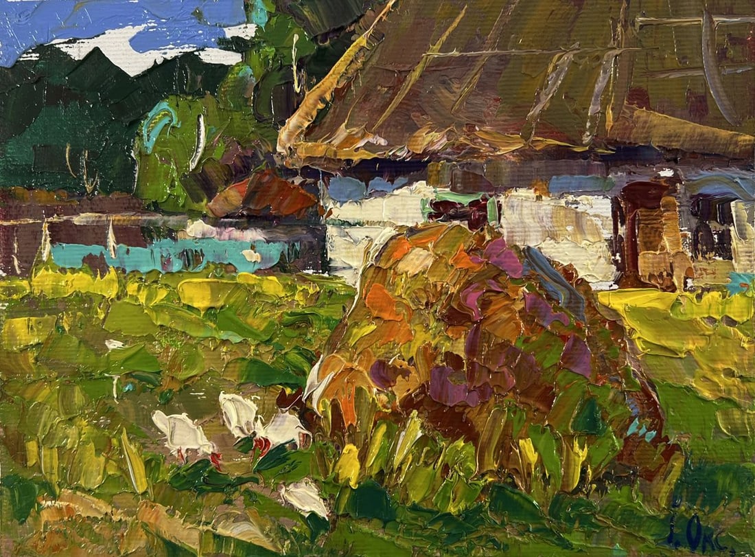 Oil painting Village courtyard Oksana Ivanyuk - 3
