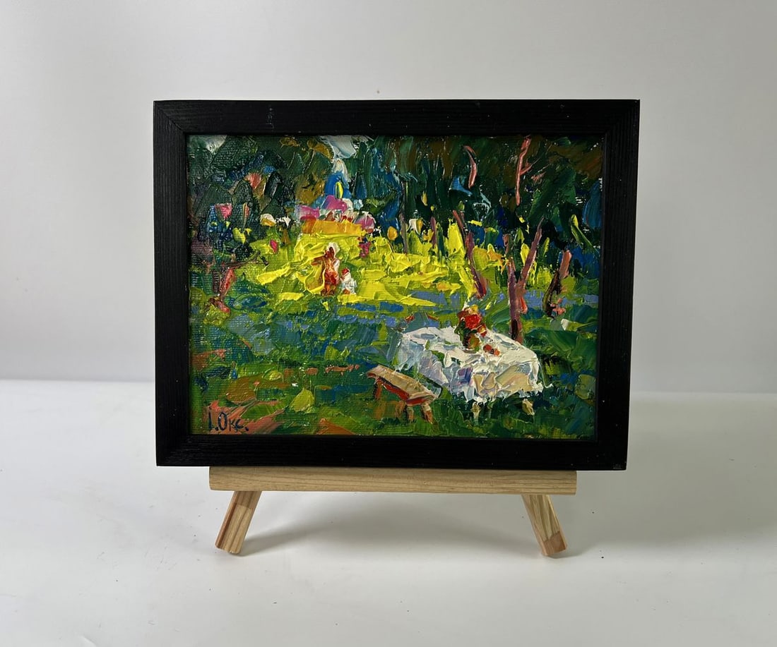 Oil painting In the morning in the clearing Oksana Ivanyuk: Title: Oil painting In the morning in the clearing Oksana Ivanyuk Description: NoAAA5907Oil paintingIn the morning in the clearing Oksana Ivanyuk - a vibrant, emotional work that shows the artists
