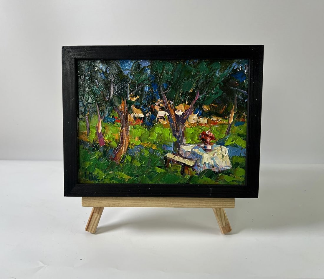 Oil painting Morning coolness Oksana Ivanyuk: Title: Oil painting Morning coolness Oksana Ivanyuk Description: NoAAA5932Oil painting Morning coolness Oksana Ivanyuk captures a peaceful summer moment filled with freshness, light, and gentle moveme