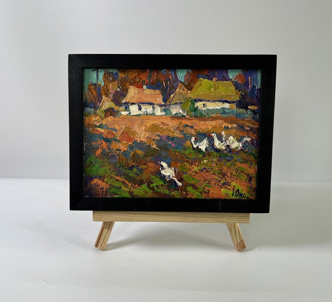 Oil painting Geese in the village Oksana Ivanyuk (1 of 8)