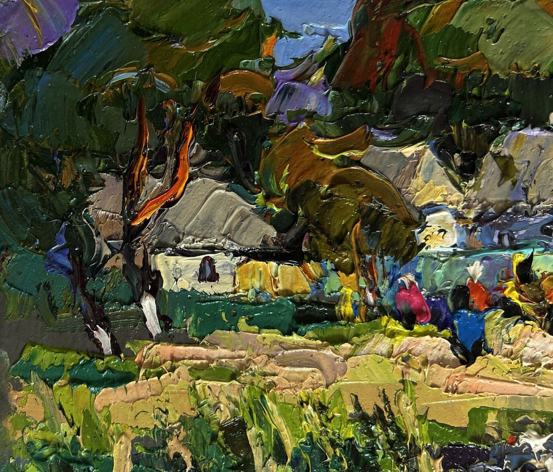 Oil painting Ducks are swimming along the river Oksana Kalenyuk - 4