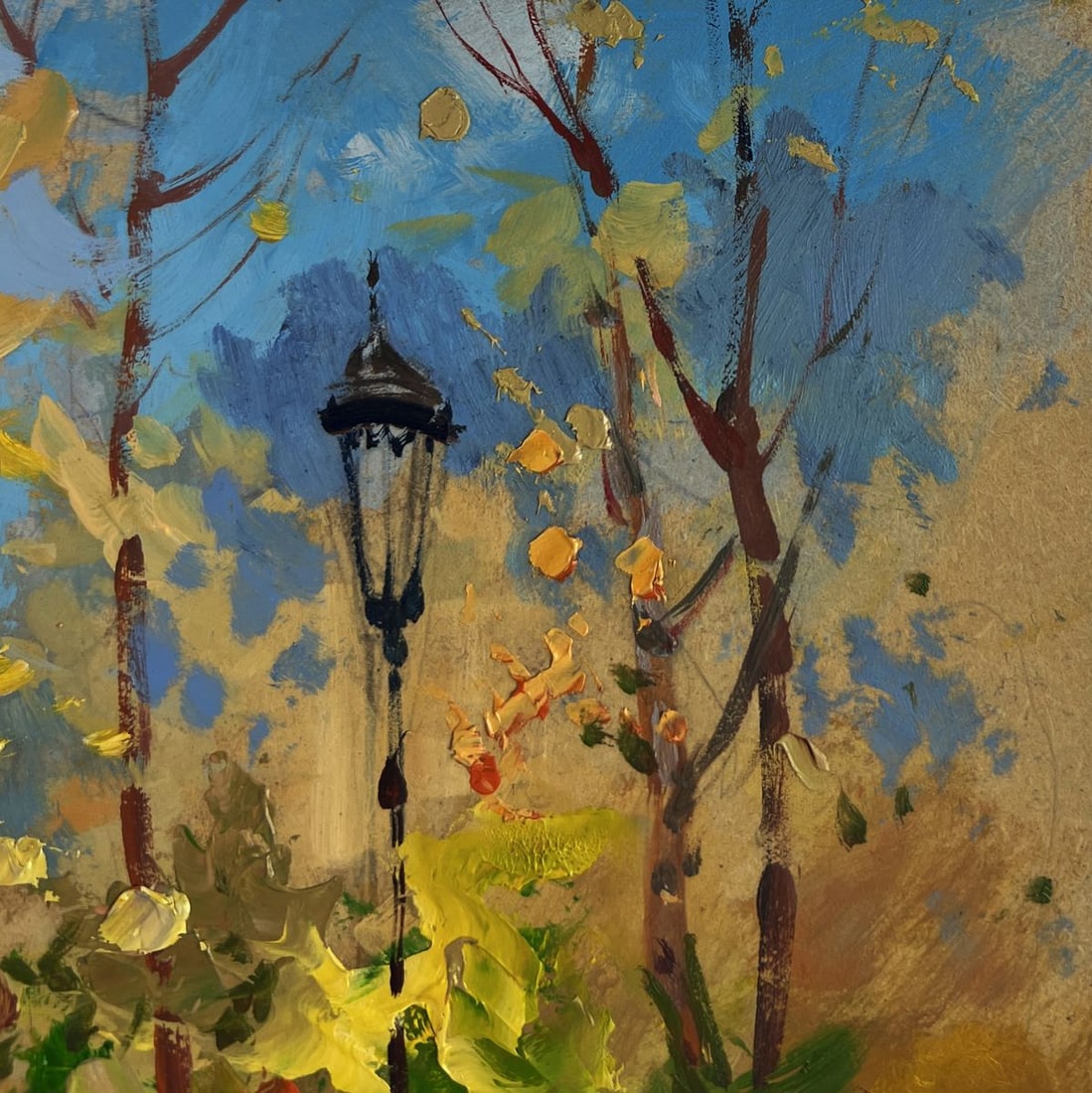 Oil painting Autumn leaves are flying Yuriy Suprunchuk - 4