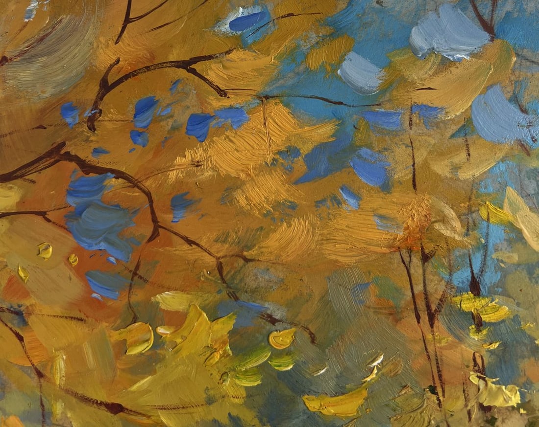 Oil painting Autumn leaves are flying Yuriy Suprunchuk - 5