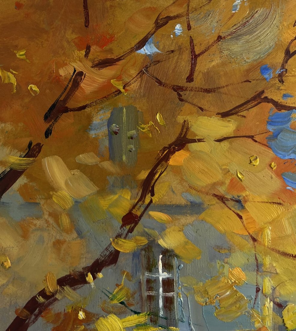 Oil painting Autumn leaves are flying Yuriy Suprunchuk - 6