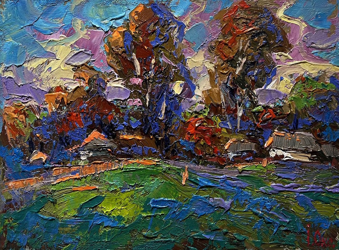 Oil painting Village freedom and relaxation Oksana Kalenyuk - 3