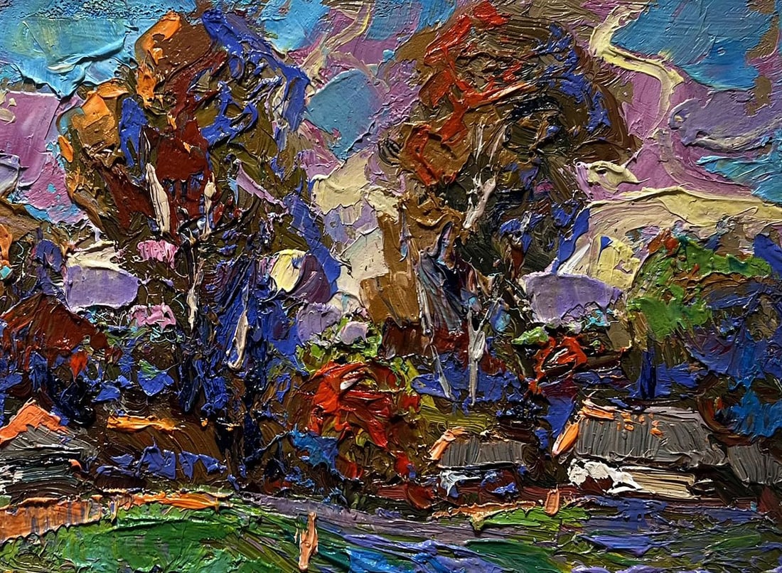 Oil painting Village freedom and relaxation Oksana Kalenyuk - 8