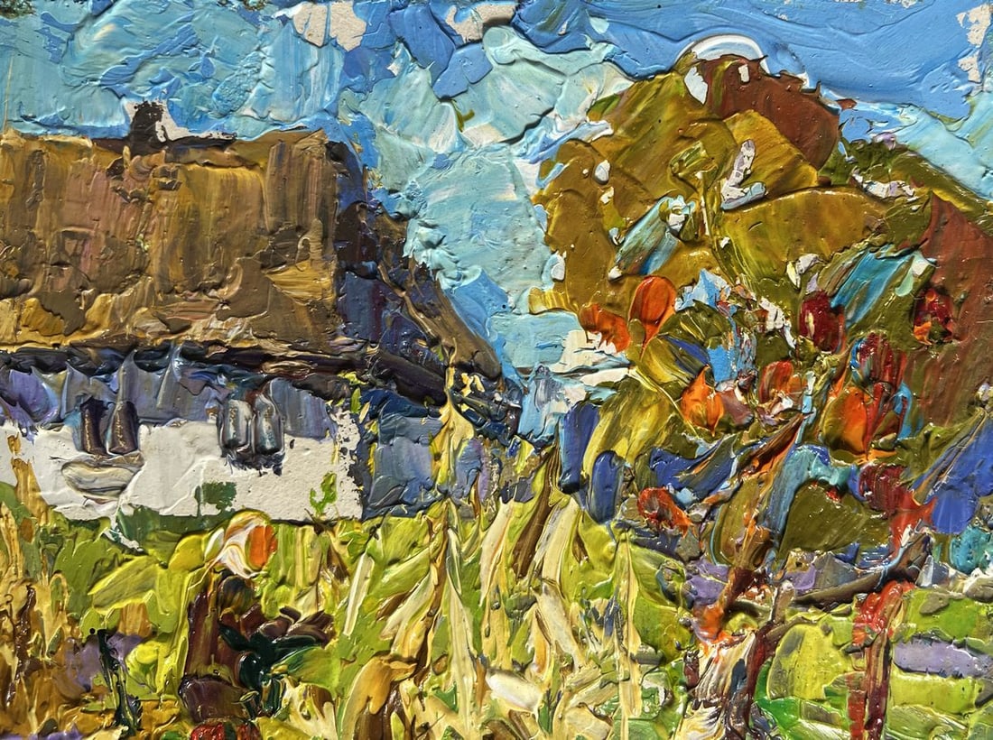 Oil painting Autumn gardening time Alex Kalenyuk - 4