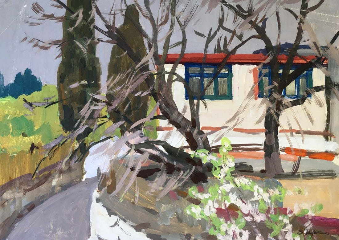 Gouache painting House on the outskirts Chernikov Vladimir Mikhailovich: Title: Gouache painting House on the outskirts Chernikov Vladimir Mikhailovich Description: No966 *** ABOUT THIS PAINTING *** * TITLE: "House on the outskirts" * ARTISTS: Chernikov Vladimir