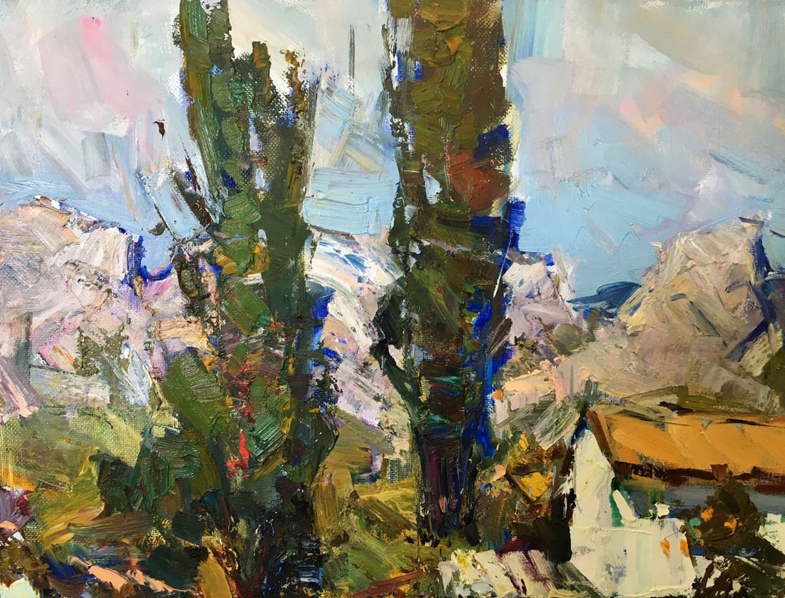 Oil painting Rural landscape Zaborovsky Leonid Alexandrovich - 3