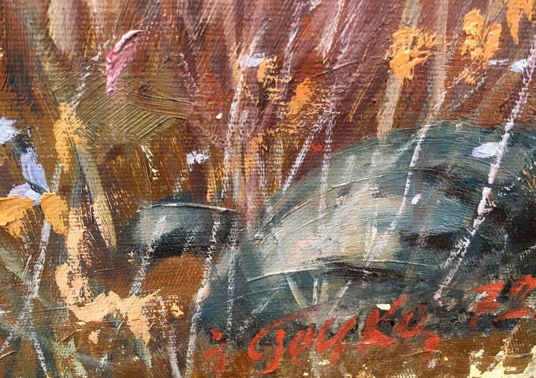 landscape of village oil painting - 3