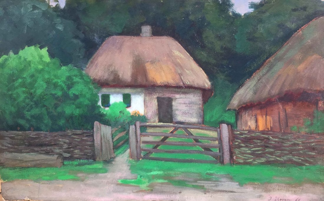 Gouache painting old houses Ivan Kirillovich Zyupka (1 of 9)