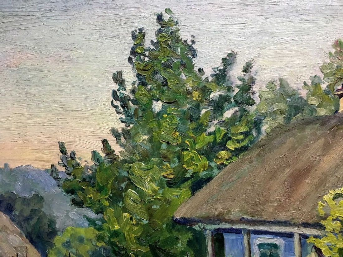 Oil painting peasant village A. Cherkas - 4