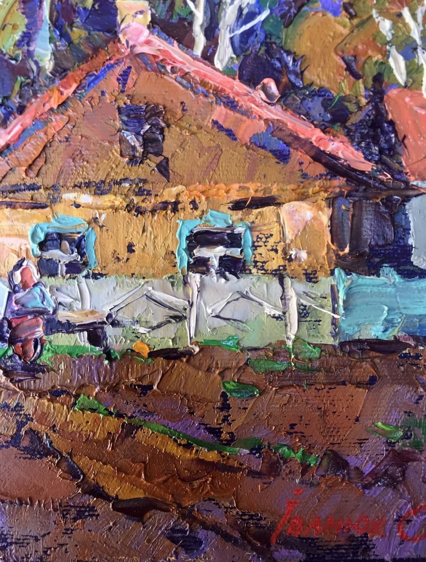 Oil painting Near the courtyard Kalenyuk Alex - 10