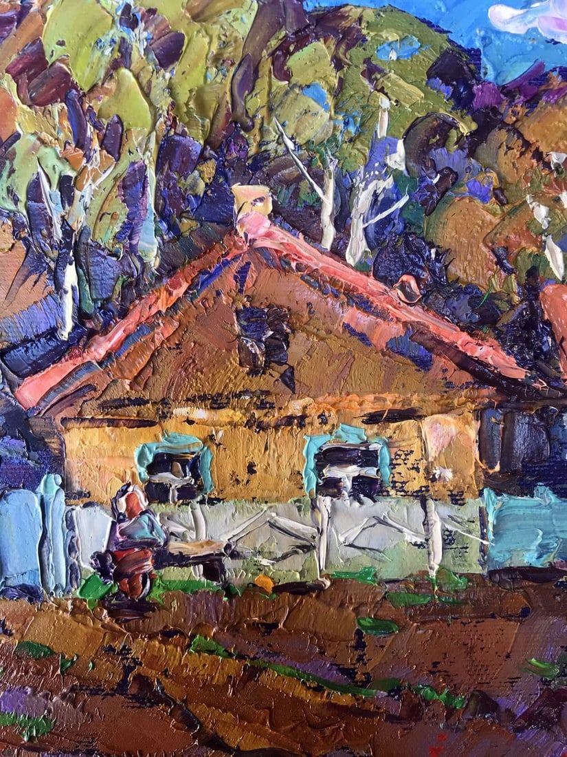Oil painting Near the courtyard Kalenyuk Alex - 8