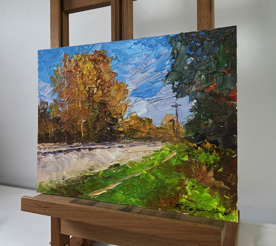 Oil painting Autumn silence on the road Boris Serdyuk - 2