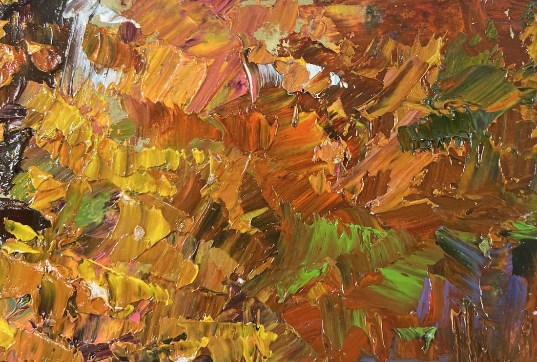 Oil painting Autumn sparkles with gold Boris Serdyuk - 4