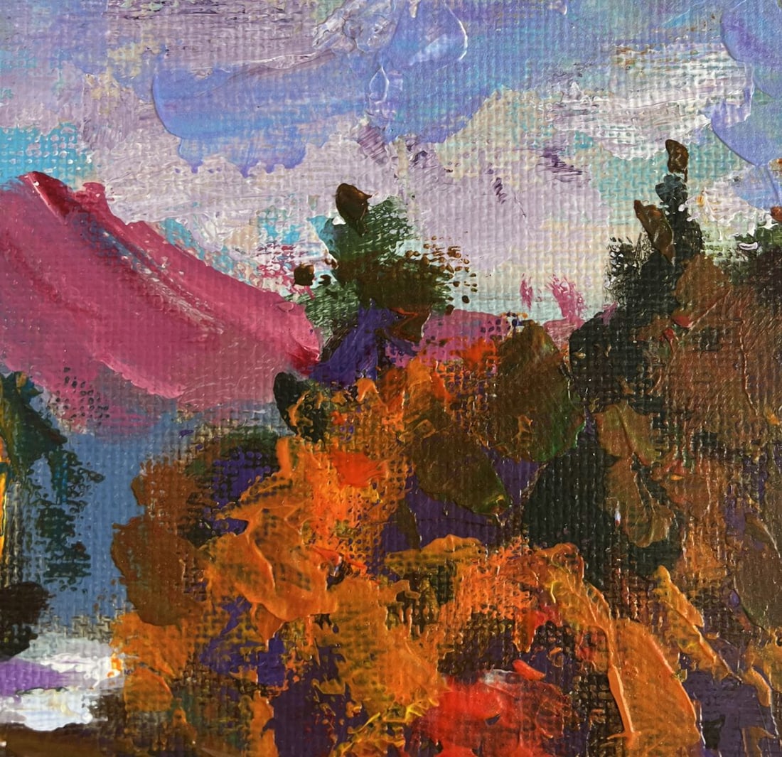 Acrylic painting Autumn in the mountains Mykhailo Patskan - 4