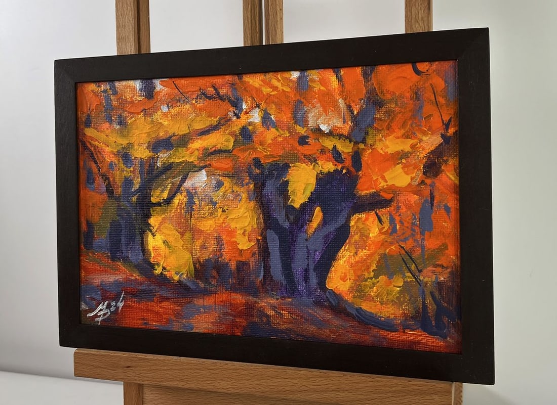 Acrylic painting Gold of the autumn forest Mykhailo Patskan - 2