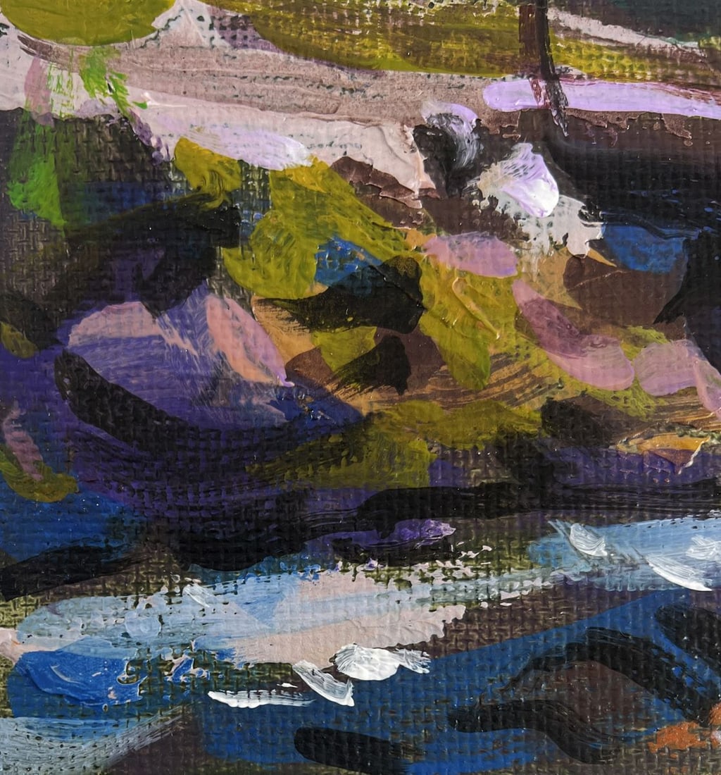 Acrylic painting Bridge over the river Mykhailo Patskan - 7