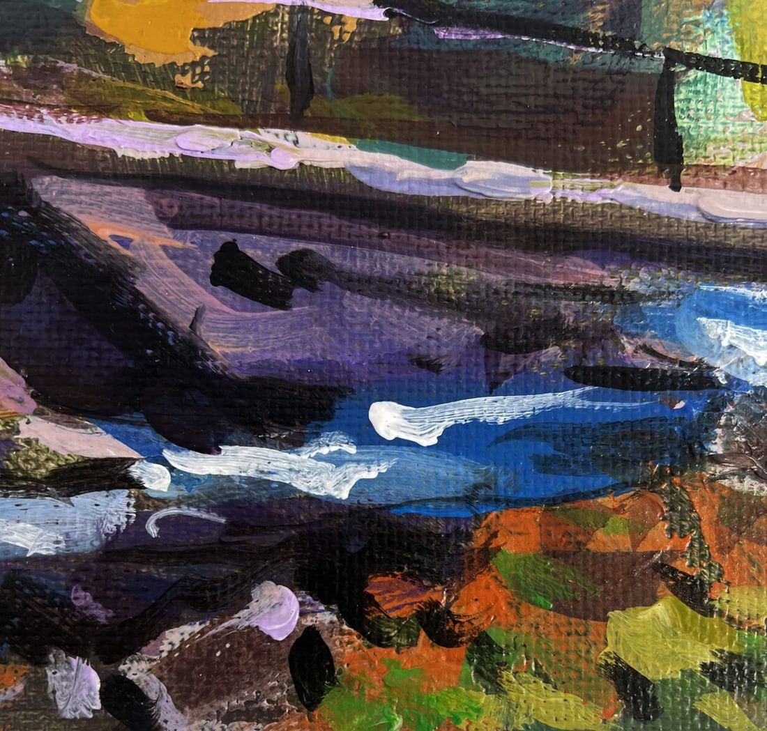 Acrylic painting Bridge over the river Mykhailo Patskan - 8