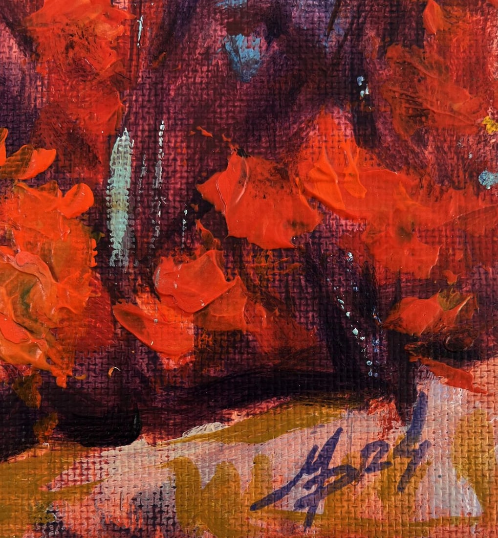 Acrylic painting Red autumn trees Mykhailo Patskan - 9