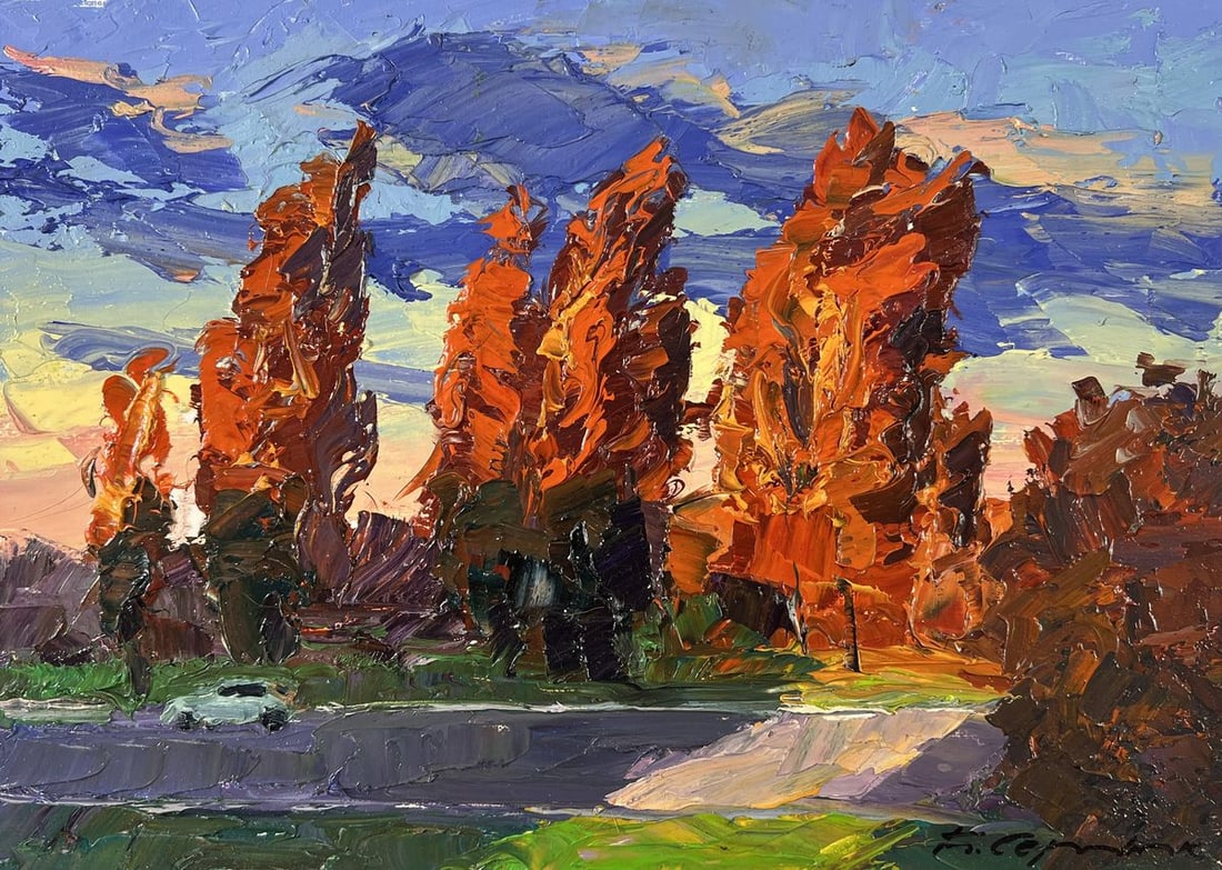 Oil painting Autumn poplars Boris Serdyuk - 3