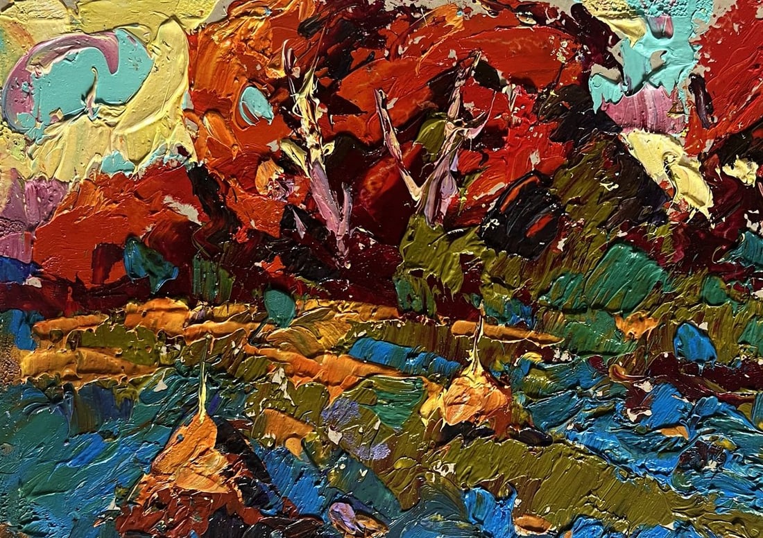 Oil painting Autumn romance in the field Alex Kalenyuk - 7