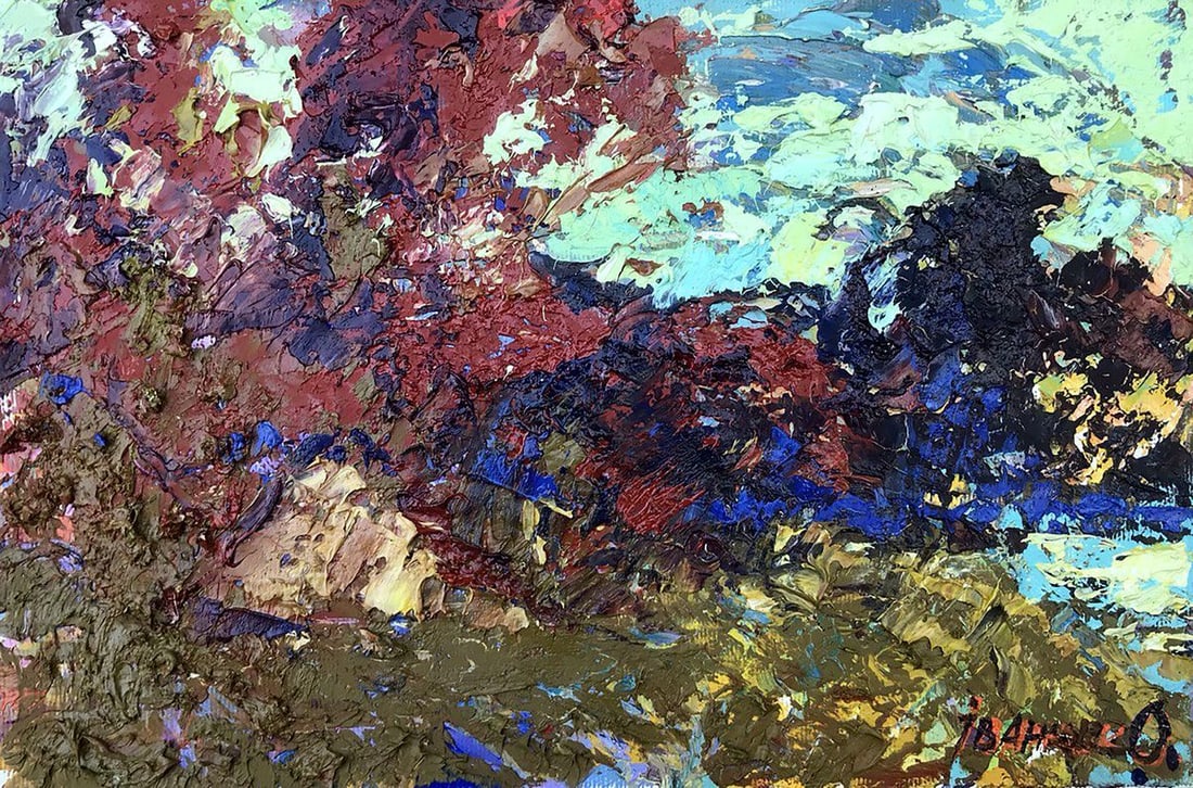 Oil painting Evening in the steppe Kalenyuk Alex: Title: Oil painting Evening in the steppe Kalenyuk Alex Description: NoKalen 1135"Evening in the Steppe" is a captivating oil painting that transports the viewer to a serene and enchanting natural lan