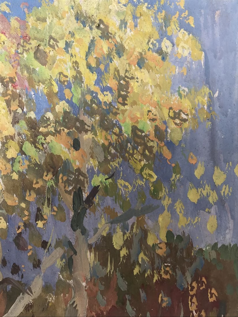 Oil painting Two birches Unknown artist - 5