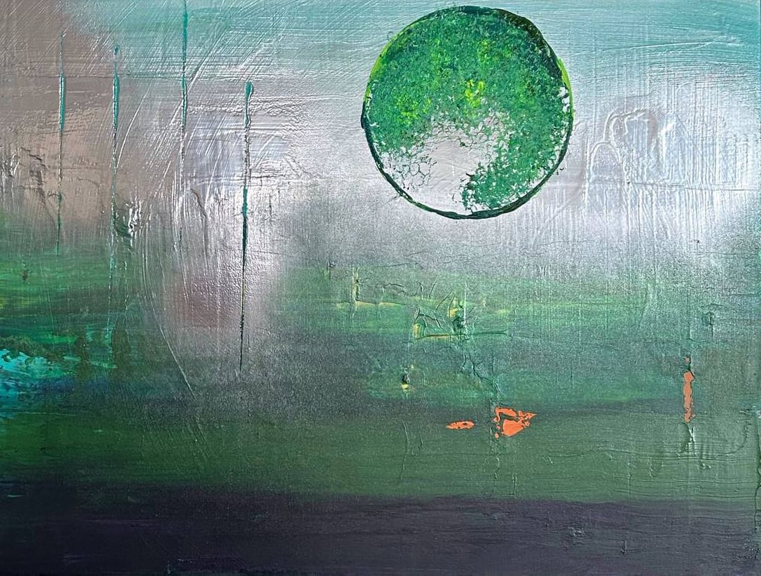 Acrylic painting Mint Moon Olga Melezhik - 7
