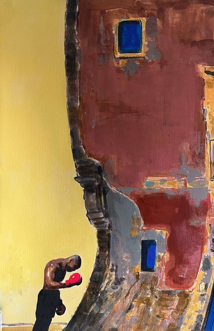 Acrylic painting Before the Fight Juan Angel Gonzalez de la Calle - 2